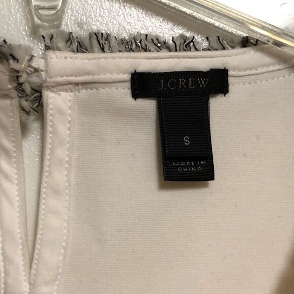 J Crew Silver Ivory Stripe Blue Gray Textured Boucle Sleeveless Shell S - Picture 5 of 8